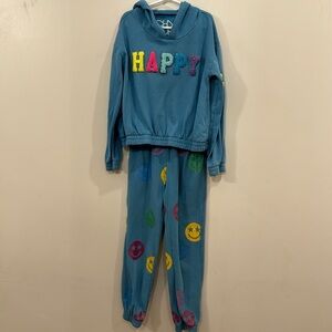 Chaser “Happy” Girls Pullover Hoodie and sweatpants size 8